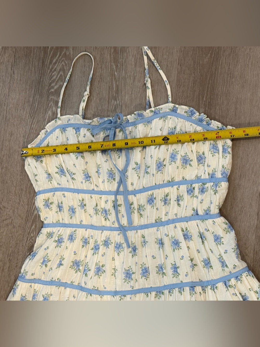 Petal & Pup Felicity Midi Dress Ivory Blue Cottagecore Prairie Floral Medium - Picture 8 of 9